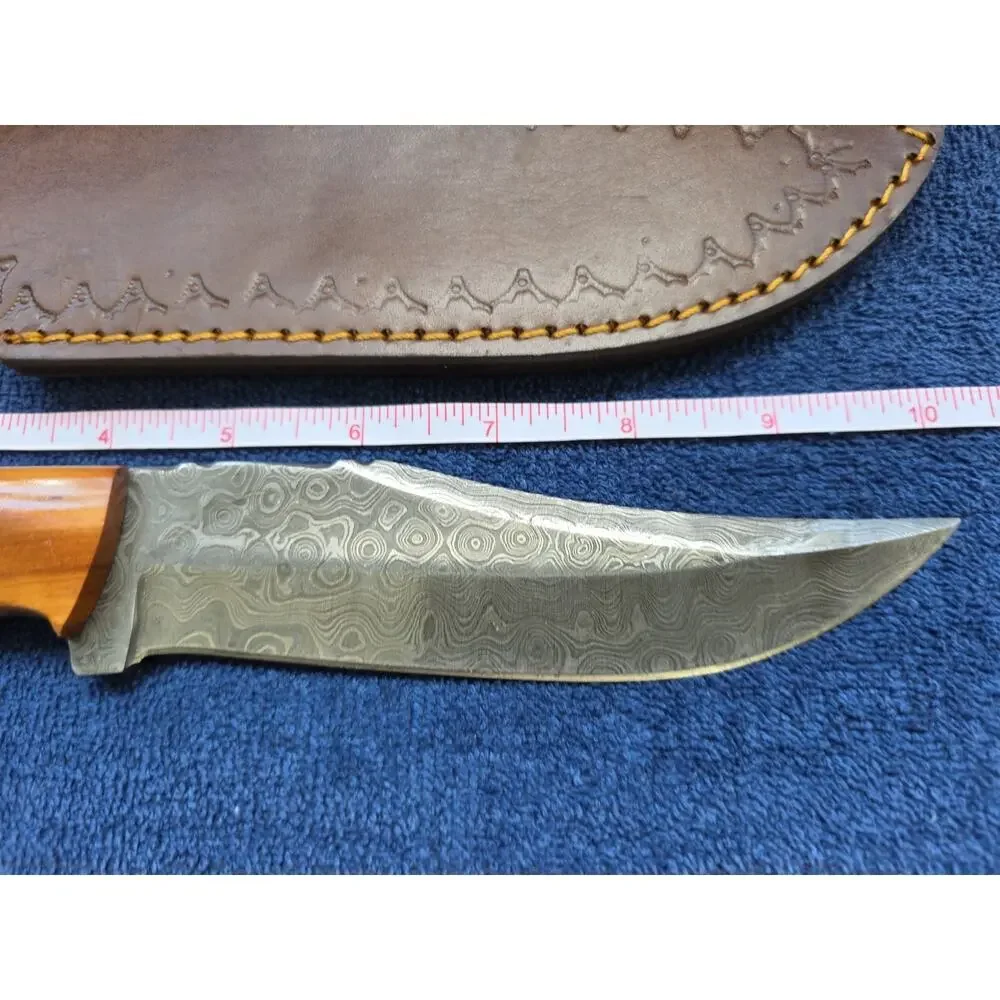 Hunting Bowie Knife 10.25 Inch Custom Forged Damascus Blade LMK Knives #6875